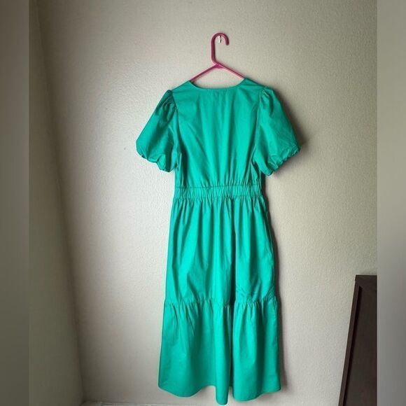 French Connection Poplin Puff Sleeve
V Neck Tiered Fit and Flare Maxi Dress - Picture 11 of 11